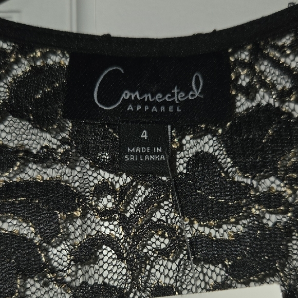 Connected Apparel Black Lace Midi Dress - Picture 2 of 3